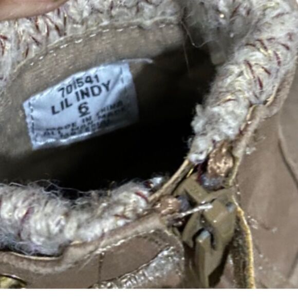 Eva & Zoe Zip Toddler Girl’s Zip Up w/ Faux Lace Detail Taupe Boots Size 6 - Picture 4 of 6